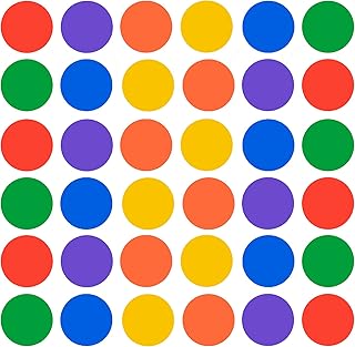 36 件彩色圆形地板贴纸自粘墙贴可移除圆点点适用于办公室学校课堂